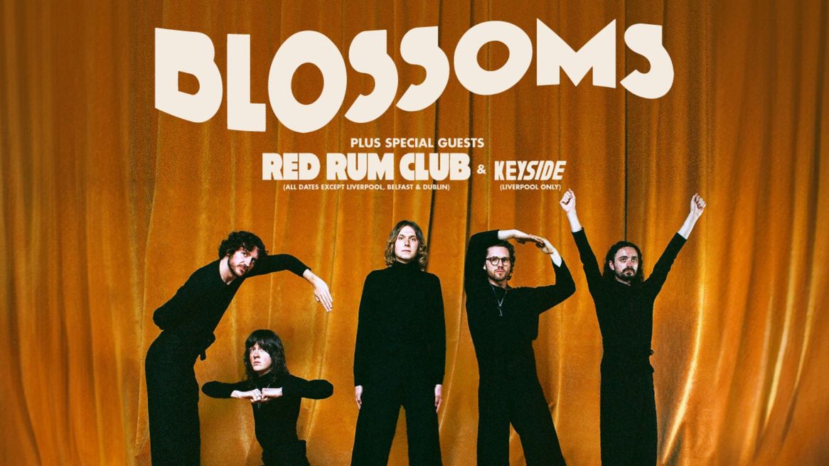 Members of the band using their arms and bodies to spell out the name 'Gary', which is the title of the new Blossoms album. 