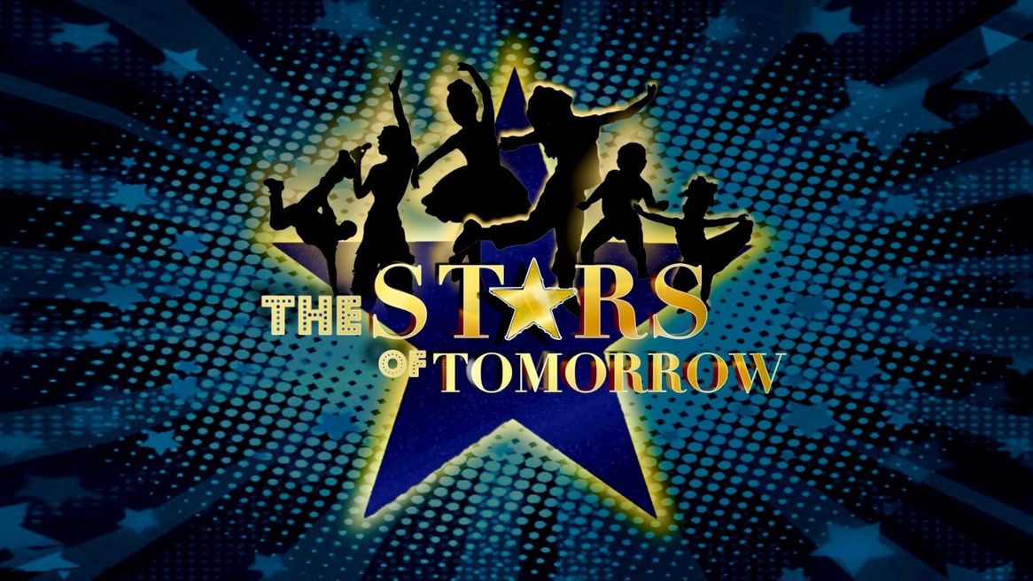 Dancers in silhouette with the words The Stars Of Tomorrow within the image of a star. 